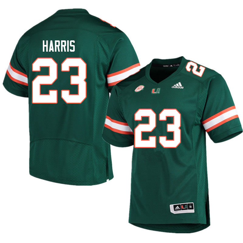 Adidas Miami Hurricanes #23 Cam'Ron Harris College Football Jerseys Sale-Green - Click Image to Close